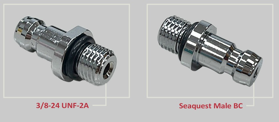 [AS1423652975424] SEAQUEST inflator adapter for BC 3/8 UNF-2A BC