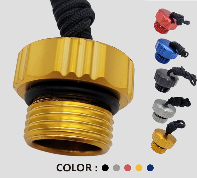 Aluminium DIN plug for tank valve (Rood)