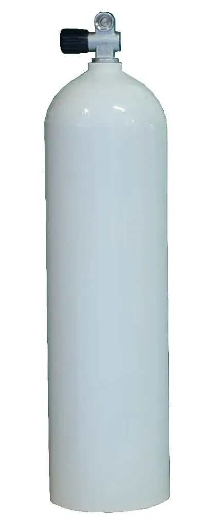 MES 11,1 L - 207 bar alu cylinder, white with valve 12144