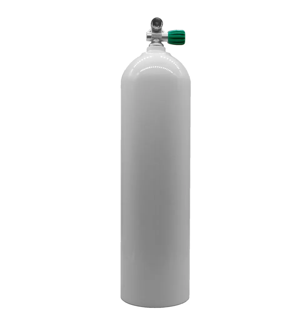 MES 11,1 L alu cylinder, white, 207 bar with Nitrox valve12400RE ( M26x2)