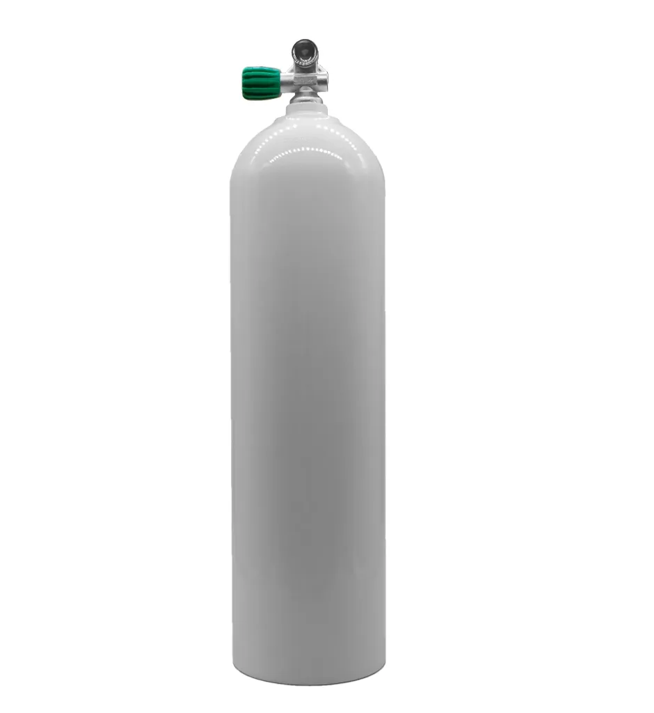 MES 11,1 L alu cylinder, white, with M26x2 Nitrox valve 12400