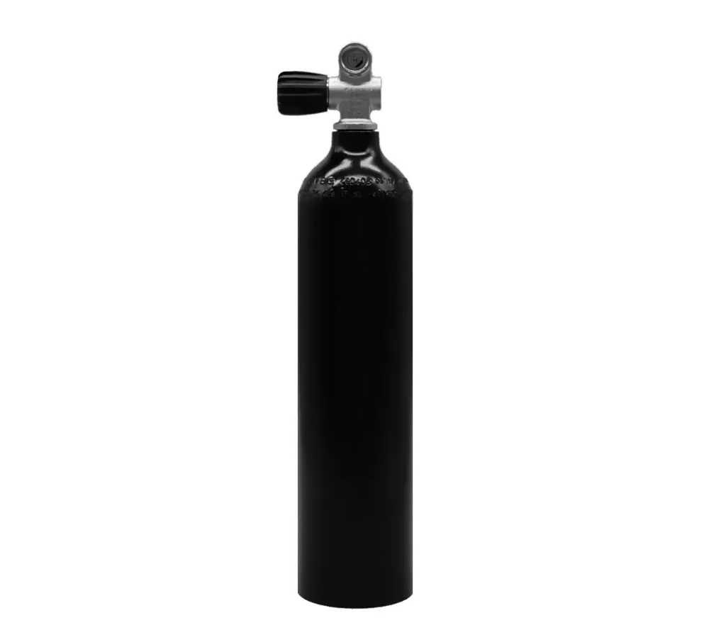 MES 2 L / 200 bar Alu Cylinder, black with valve 12144