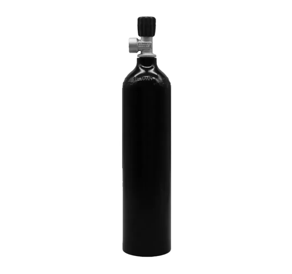 MES 2 L / 200 bar Alu Cylinder, black with valve 12800