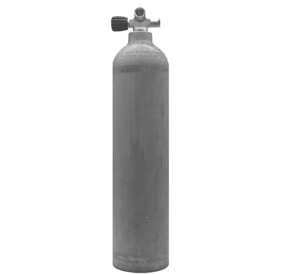 MES 7 L/ 200 bar Alu cylinder, natural with valve 12544LI