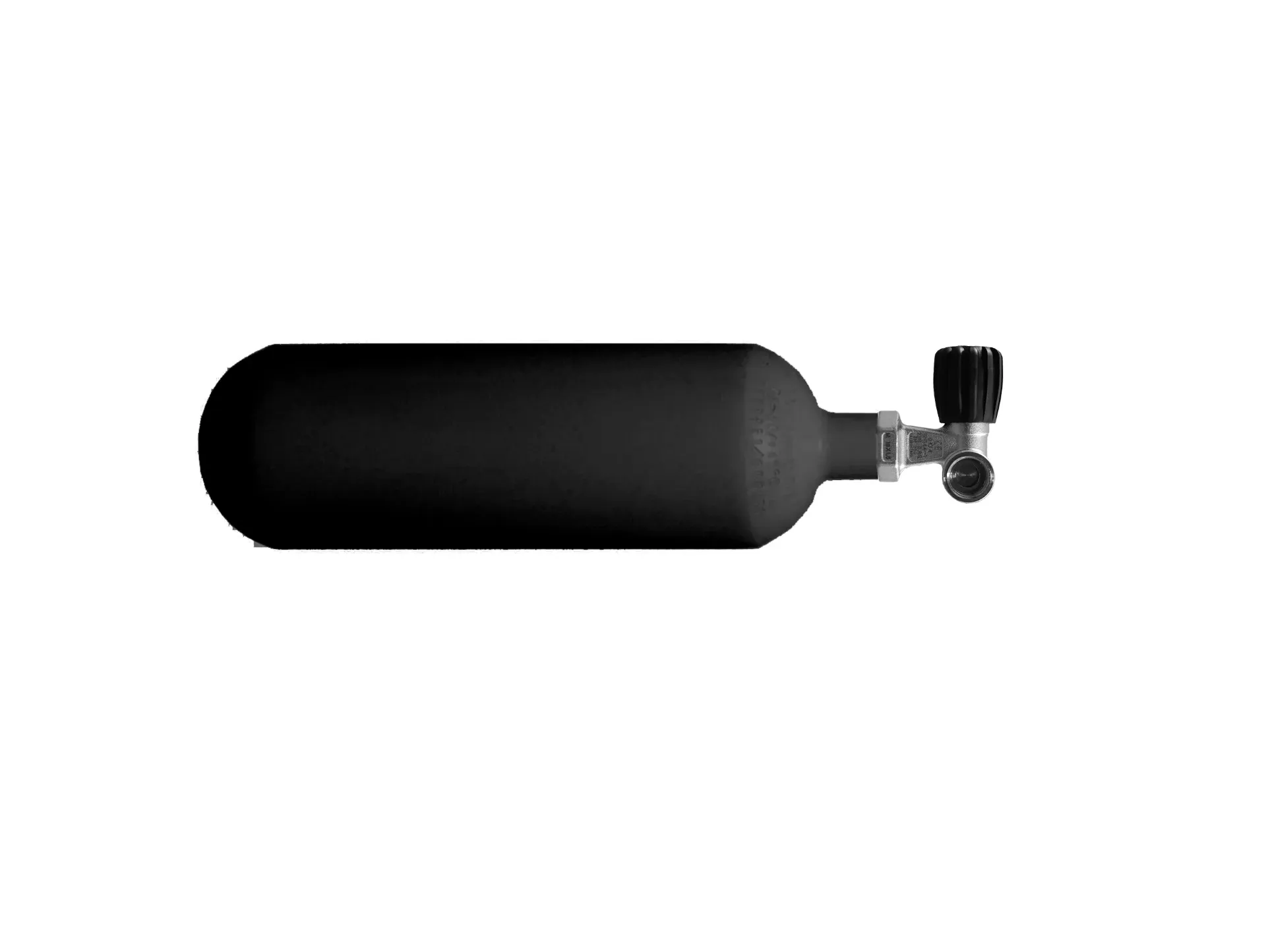 ECS 1 L / 200 bar steel cylinder black , with valve Ventil 12185