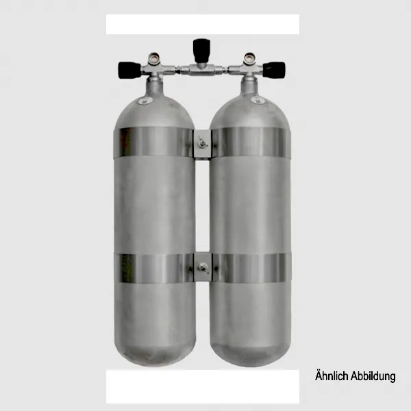 Faber 10 L / 300 bar hot dipped Twin cylinders, complete