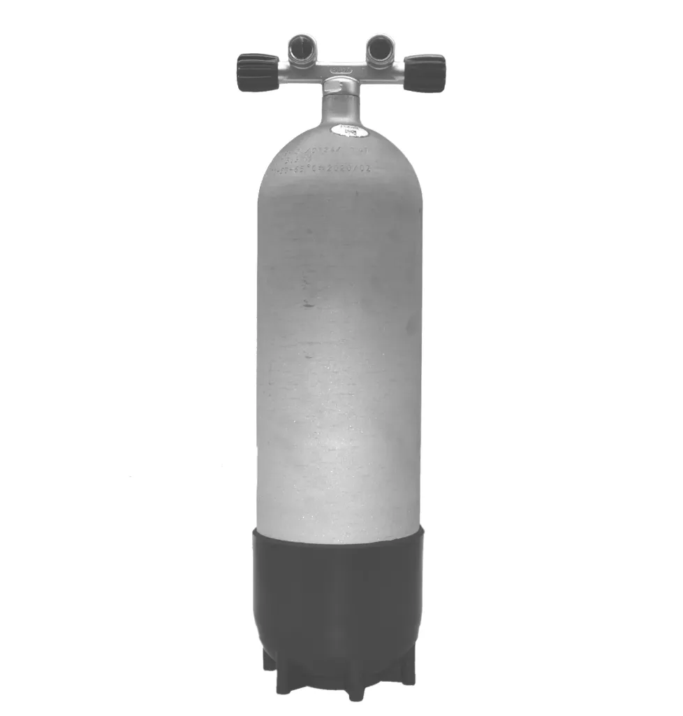 Faber 10L/300 bar hot dipped  steel cylinder, complete with Twin valve and boot