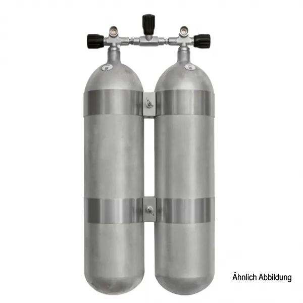 Faber Twin 8L / 300 bar hot dipped cylinder with V4tec bands and isolation manifold