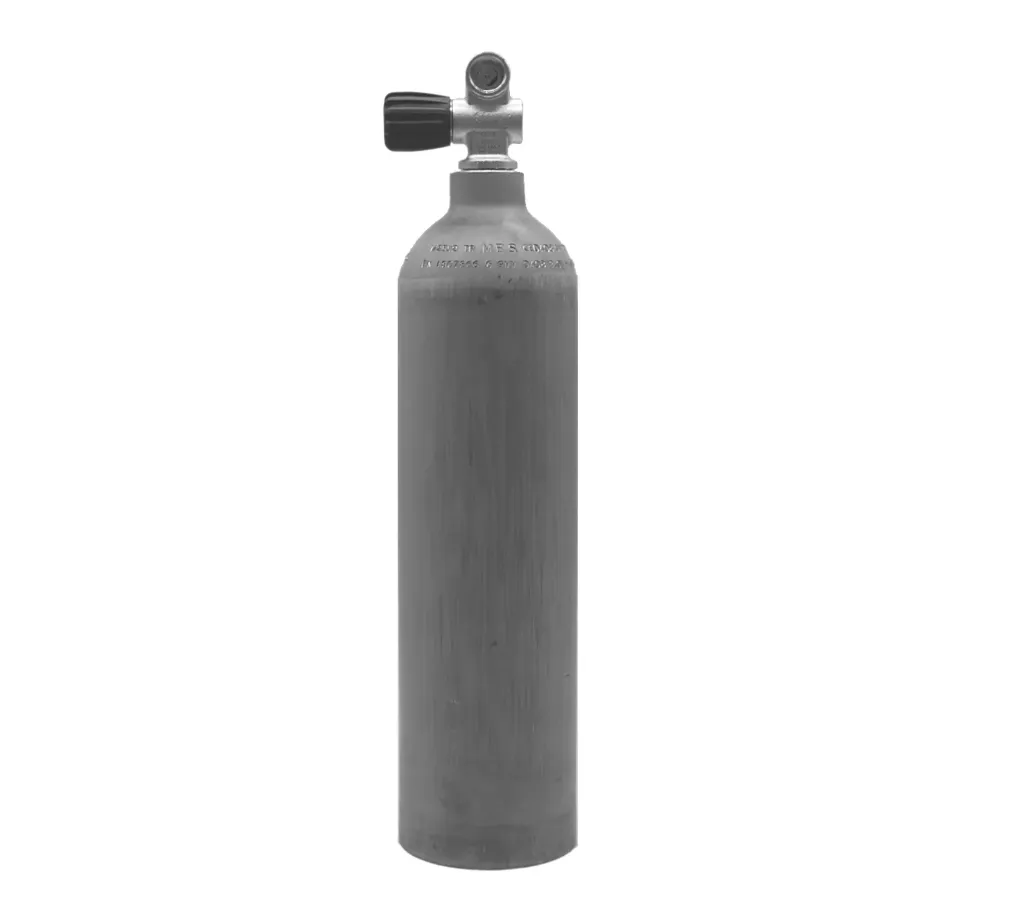 MES 3 L/200 bar alu cylinder, natural , with valve 12144