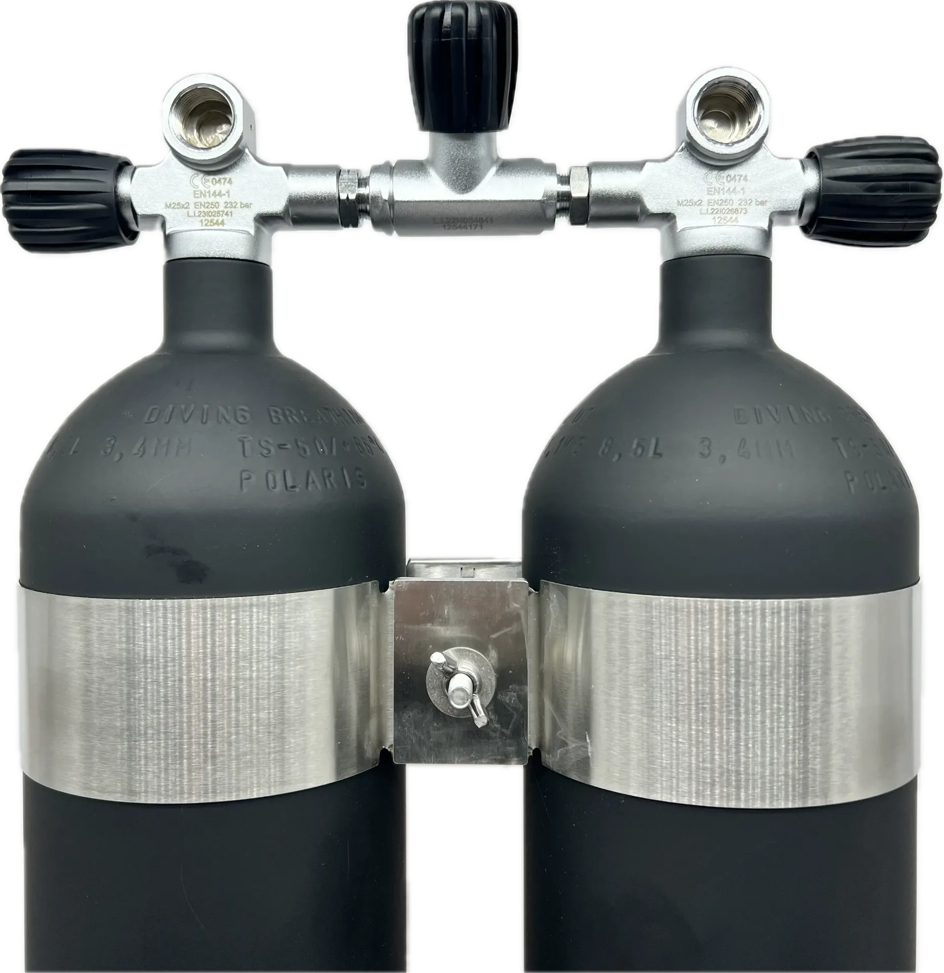 Twin 8,5L / 232 bar dive cylinder -concave-