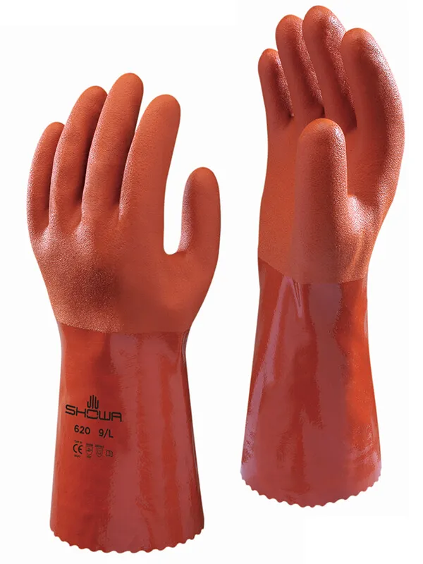 Showa gloves, orange (M)